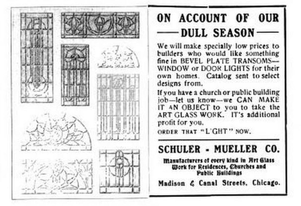 Original early 20th century salvaged chicago architectural stained or art glass residential bungalow window with original varnished wood sash frame