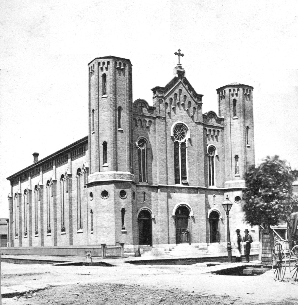 original 1850s interior door surface or rimlock salvaged from carter and bauer's old saint patrick's church in chicago