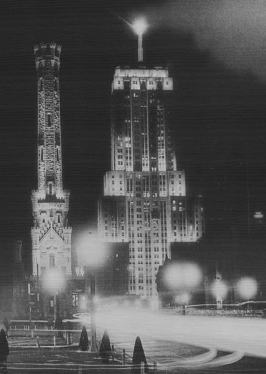 single depression-era super streamlined interior chicago palmolive building elevator cab ceiling or dome light with speed rings