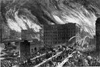 original all original and intact october 1871 great chicago fire stereograph photographic card with post-chicago fire scene north of randolph street