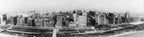 very rare early 20th century framed lithographic print depicting a panoramic view of notable chicago buildings along the historic michigan avenue district