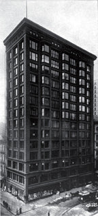 original oversized holabird and roche-designed ornamental cast brass chicago savings bank building monogrammed doorknob and backplate