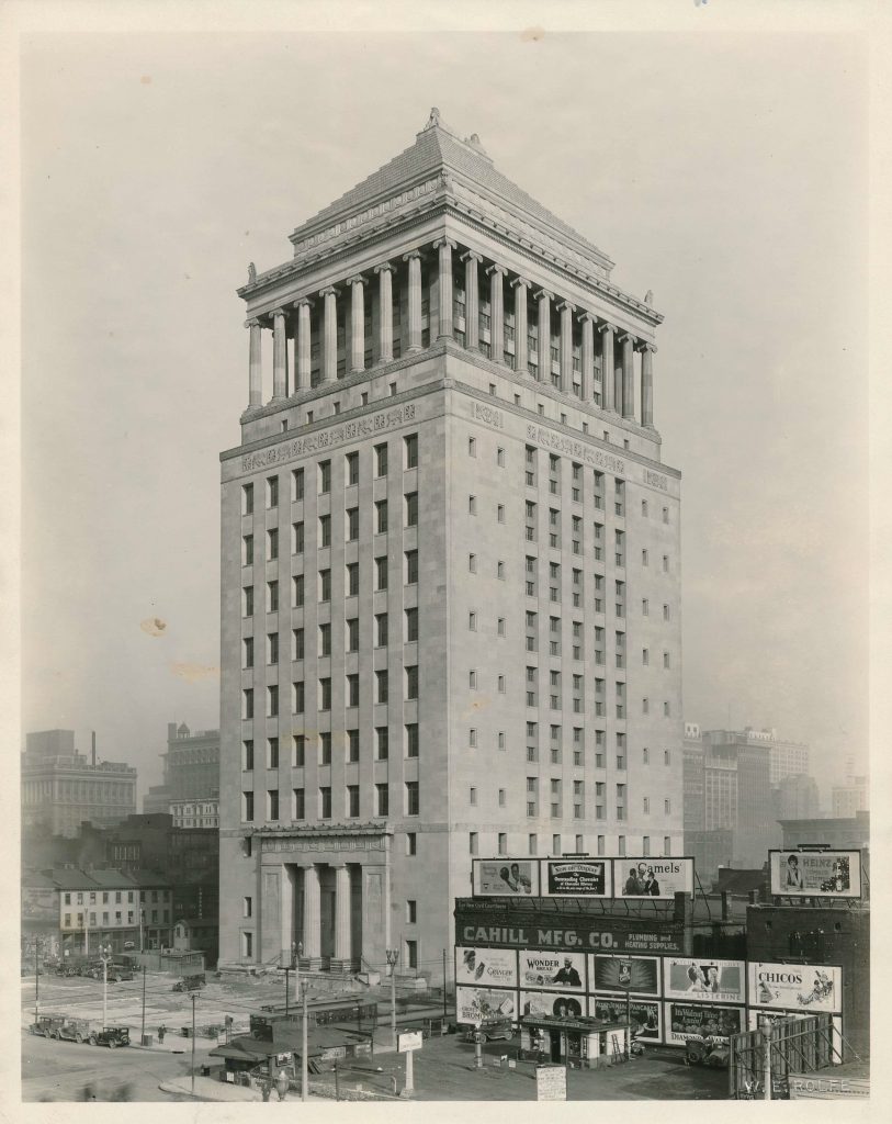 original custom-designed 1930 civil courts building interior lobby cast bronze elevator light or lantern with nicely aged patina