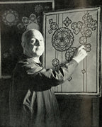 documented grueby tile lavatory room floor fragment salvaged from the home of claude bragdon (1902)