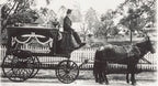 rare mid-to-late 19th century american hand-carved horse drawn funeral hearse "eternal flame" wood finial with partially intact black painted finish