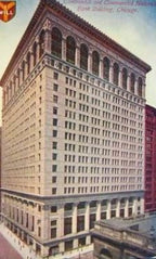 original c. 1914 american interior continental & commercial bank building mahogany wood office door with intact oversized "glue chip" glass inset