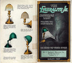 original and fully functional diminutive early 20th century factory office "emeralite jr." articulating desk lamp with striking emerald green cased glass shade