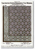 group of six matching late 19th century antique american victorian era variegated and mottled majolica glazed residential fireplace surround tiles