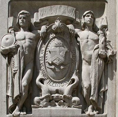 original historically important ornamental cast brass chicago city hall neoclassical style emblematic escutcheon with matching doorknob