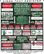 single-sided oversized depression era antique industrial "do not enter" die cut steel factory danger sign with baked enameled finish