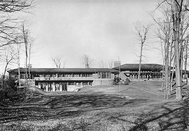 two historically important early 20th century frank lloyd wright-designed francis w. little house art glass interior doors with copper-plated zinc caming