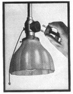 functional early 1920's american industrial "no. 3193" combination hubbell brand double outlet incandescent lamp socket with pull-chain