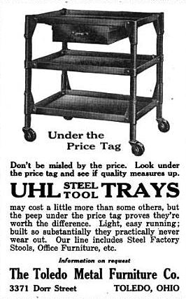 hard to find c. 1930's reinforced antique american industrial red painted riveted joint steel and iron three-tier stationary shelving unit with corner guards