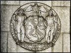 rare c. 1930's american depression era ornamental cast bronze single-sided exterior new york state department of public works bridge plaque