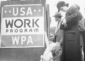 original historically important and highly symbolic c. 1930's american depression era work progress administration jobsite double-sided painted steel sign