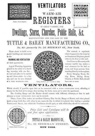 original tuttle and bailey ornamental cast iron interior residential 19th century floor grate with matching surround