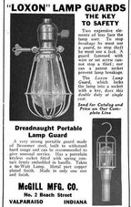 c. 1910-15 original and intact american industrial portable hangable "trouble light" with nicely weathered and finely turned maple wood handle