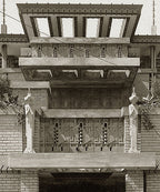 documented museum-quality c. 1914 exterior chicago midway gardens single-sided strongly geometric perforated cast concrete frieze panel