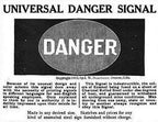 single-sided heavy gauge steel c. 1940's american industrial danger or cautionary "no thoroughfare" finkl foundry sign with bold black lettering