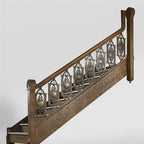 original c. 1894 ornamental cast iron chicago stock exchange building interior newel post bottom finial cap with centrally located ball surrounded by leafage