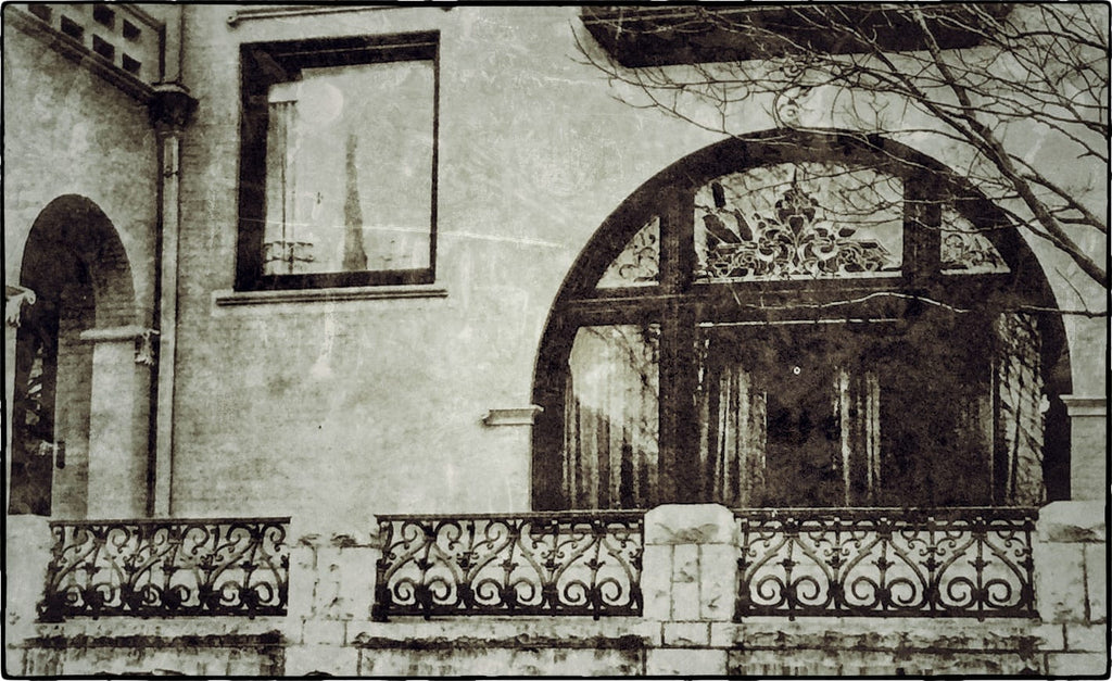 rare ferdinand kieckhefer mansion exterior hand-wrought iron railing executed by cyril colnik