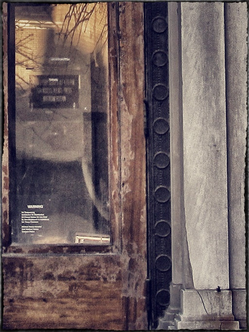 original c. 1907 documented ornamental brushed cast iron exterior michael reese hospital entrance door surround border panel fragment