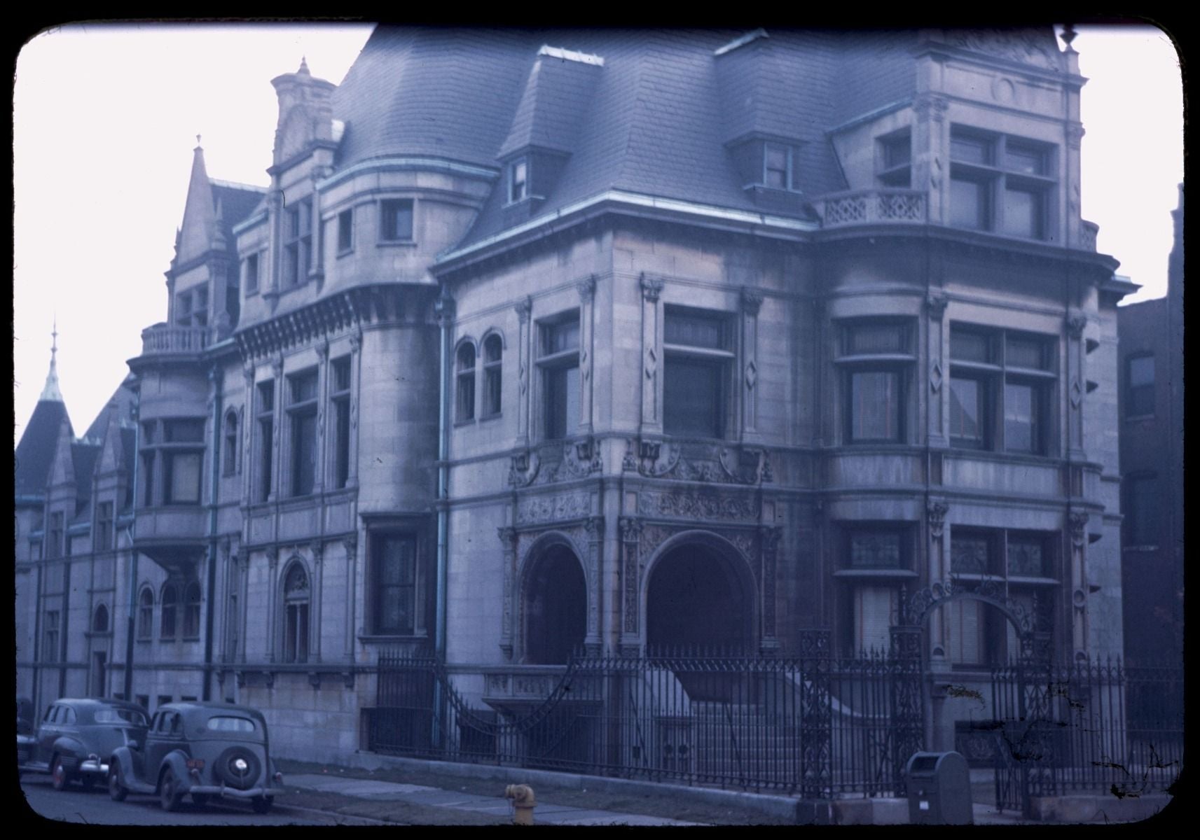 original s.s. beman-designed william kimball house exterior copper-plated iron rooftop crest rosette