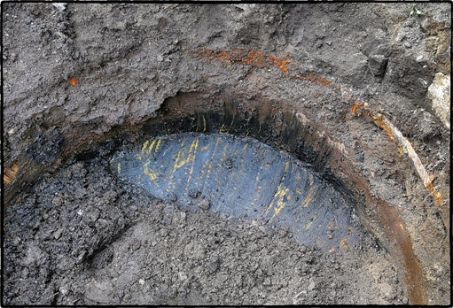 remarkably intact c. 1855-60 original thick pine wood circular-shaped john kent russell house salvaged "privy vault" floor with tongue and groove joints and tapered edges