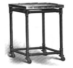 solidly-constructed early 1920's american antique industrial hamilton "steel goods" print shop mobile supply cart with casters