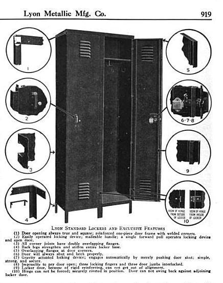 original bank of intact structurally sound vintage american industrial pressed and folded multi-door blue painted salvaged chicago factory lunchroom lockers with distinctive perforations for ventilation