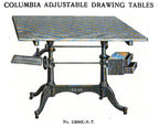 increasingly hard to find early 20th century american industrial "columbian" crank-operated dietzgen drafting table with original spacious drawing board