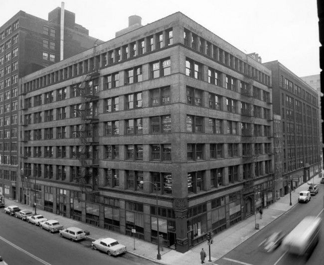 late 19th century historically important american salvaged chicago m.a. meyer loft building ornamental wrought iron exterior perforated fire escape horizontal platform