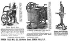 matching set of early 20th century refinished ornamental cast iron antique american industrial "star" foot-powered lathe machine bases or "standards" with patented design