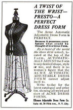 largely intact and well-maintained early 20th century freestanding fully adjustable patented chicago state street department store dress-form with intact swivel casters