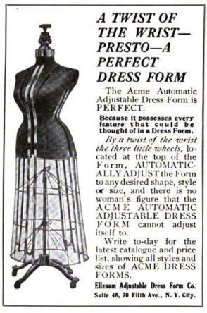 largely intact and well-maintained early 20th century freestanding fully adjustable patented chicago state street department store dress-form with intact swivel casters