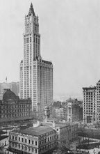 rare early 20th century ornamental bronze-plated reclining erotic female woolworth building souvenir or advertising piece