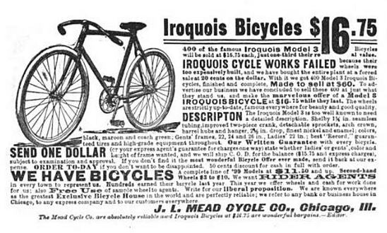 largely intact late 19th century original "iroquois" diminutive sidewalk children's display bicycle with original stamped brass head badge