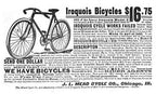 largely intact late 19th century original "iroquois" diminutive sidewalk children's display bicycle with original stamped brass head badge