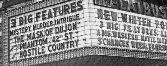 original late 1940's american exterior chicago area theater cast aluminum "double feature" marquee sign with old paint finish