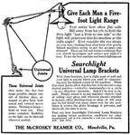 all original and hard to find c. 1912-17 american industrial "searchlight" mccrosky triple-jointed machinist task lamp with tilting reflector