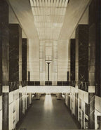 super streamlined style original chicago board of trade building interior office door nickel-plated bronze hardware consisting of concentric ring doorknob and rectangular-shaped backplate