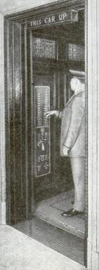 c. 1930's american single-sided cast bronze interior chicago building lobby wall-mount elevator cab call push button backplate with emblem