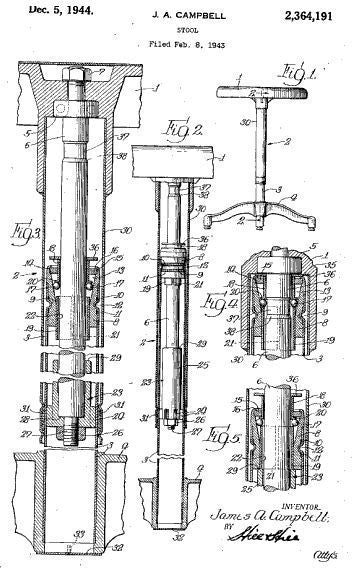 late 1940's fully functional american industrial brushed metal telescoping "adjusrite" stool with original swivel casters