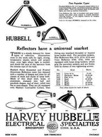hard to find new old stock c. 1930's american industrial "no. 5429" hubbell green enameled pressed steel reflector with patented shade holder