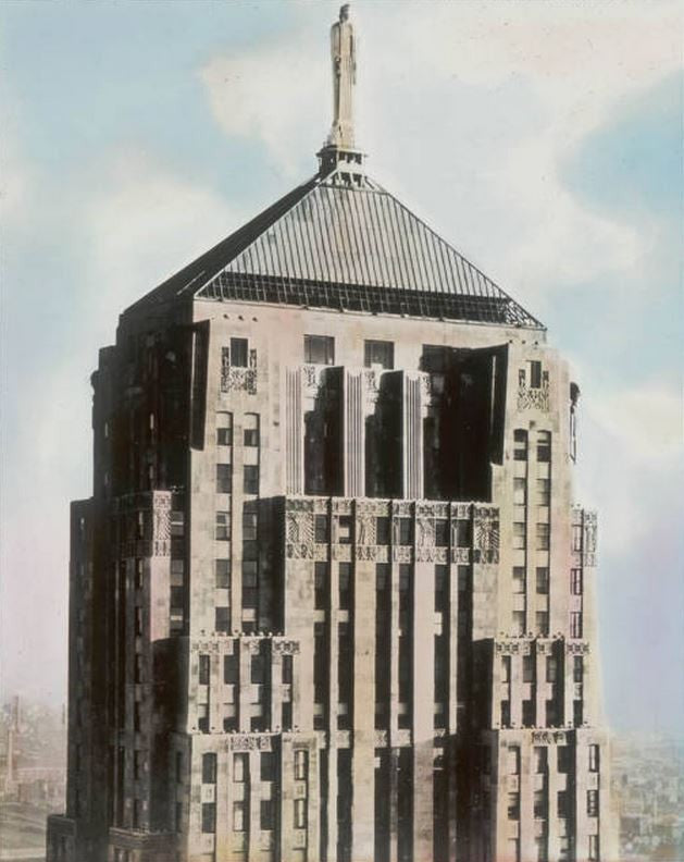 super streamlined style original chicago board of trade building interior office door nickel-plated bronze hardware consisting of concentric ring doorknob and rectangular-shaped backplate