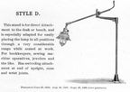 rewired c. 1930's american antique industrial fully adjustable "white" articulating arm table or workbench task lamp with fully functional knuckle joint