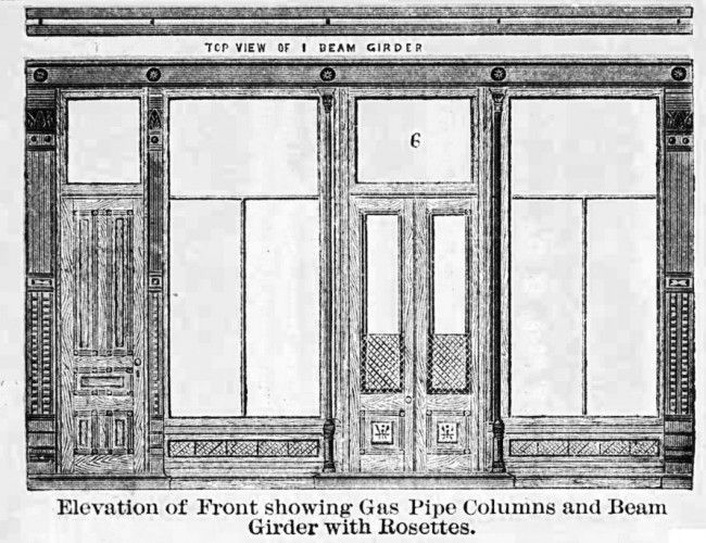 1880s hard to find victorian era american salvaged ornamental cast iron exterior chicago building facade endcap with a four-fold palmette design motif surrounding a centrally located diamond