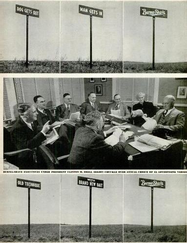 authentic c. 1950's roadside americana burma-shave "million dollar face" brightly colored painted wood roadside advertising sign