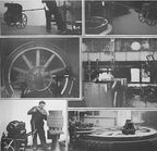 original late 19th or early 20th century oversized heavy cast iron american industrial steam engine rimmed flywheel with flared-end spokes and central hub