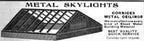 rare and hard to find completely intact c. 1909 exterior residential compact double-pitched metal wire glass rooftop skylight with nicely aged copper flashings and ventilator